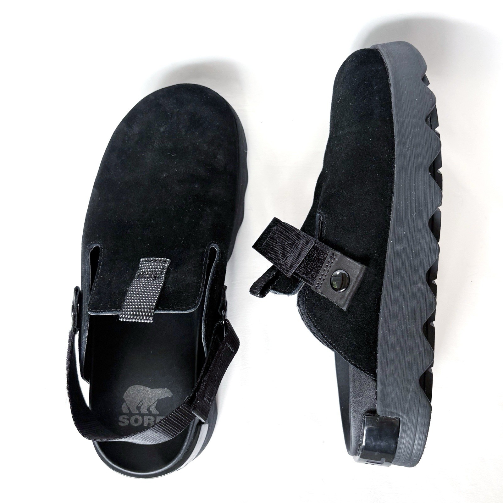 SOREL Viibe Clog Slip On Black Suede Size 9
