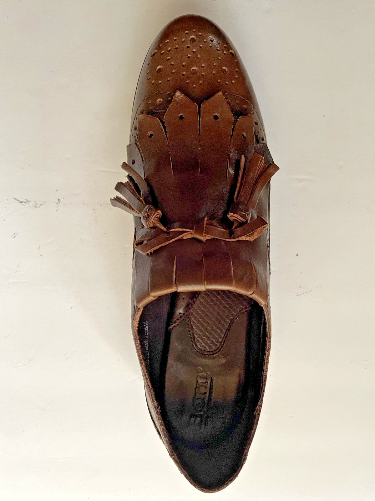 Born Brown Leather Wingtip Tassel Fringe Kiltie Loafers Women’s Size 8/39 B41906