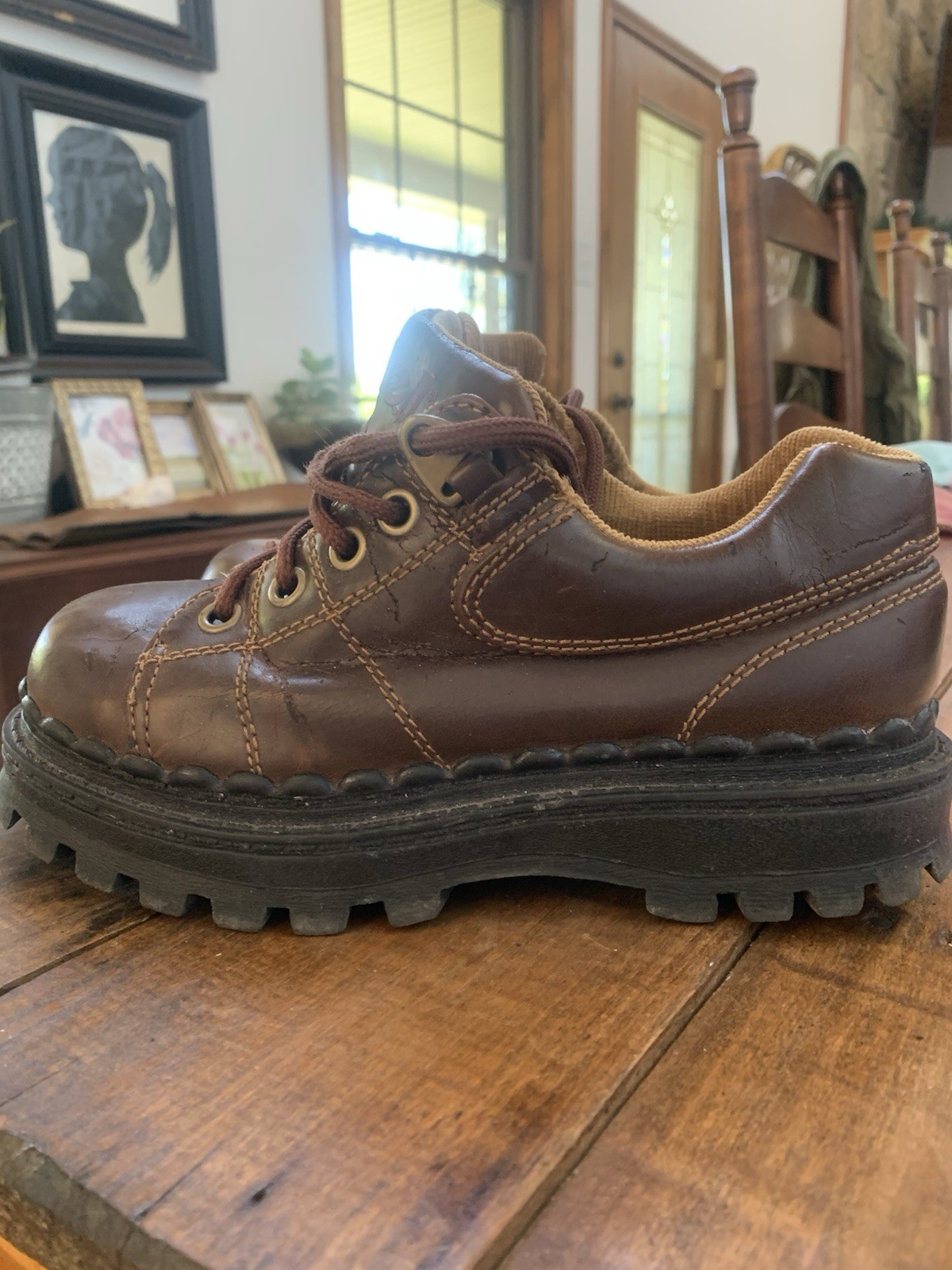 L.E.I 90’s Vintage Brown Chunky Platform Loafer Oxfords Shoes Women’s Sz 6.5