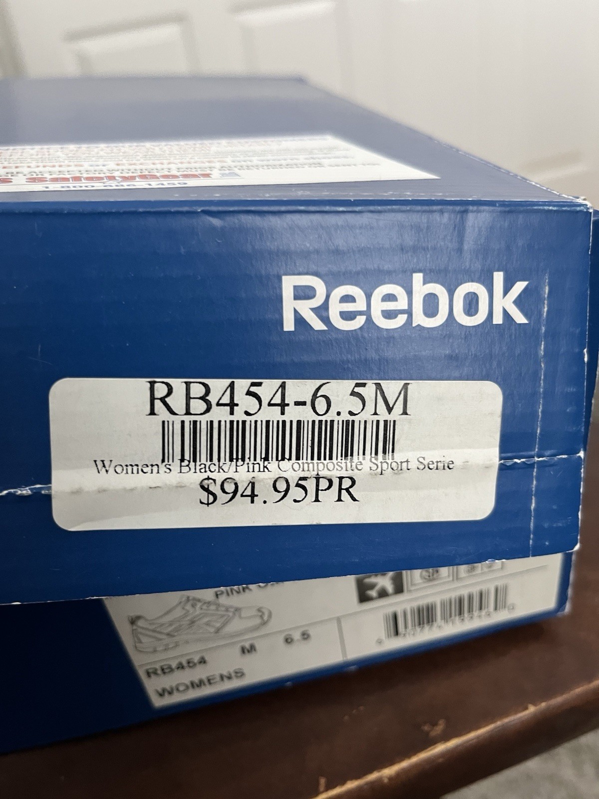 Reebok Work ANOMAR Safety Composite Toe Shoe Women’s 6.5 RB454 Black Pink NIB