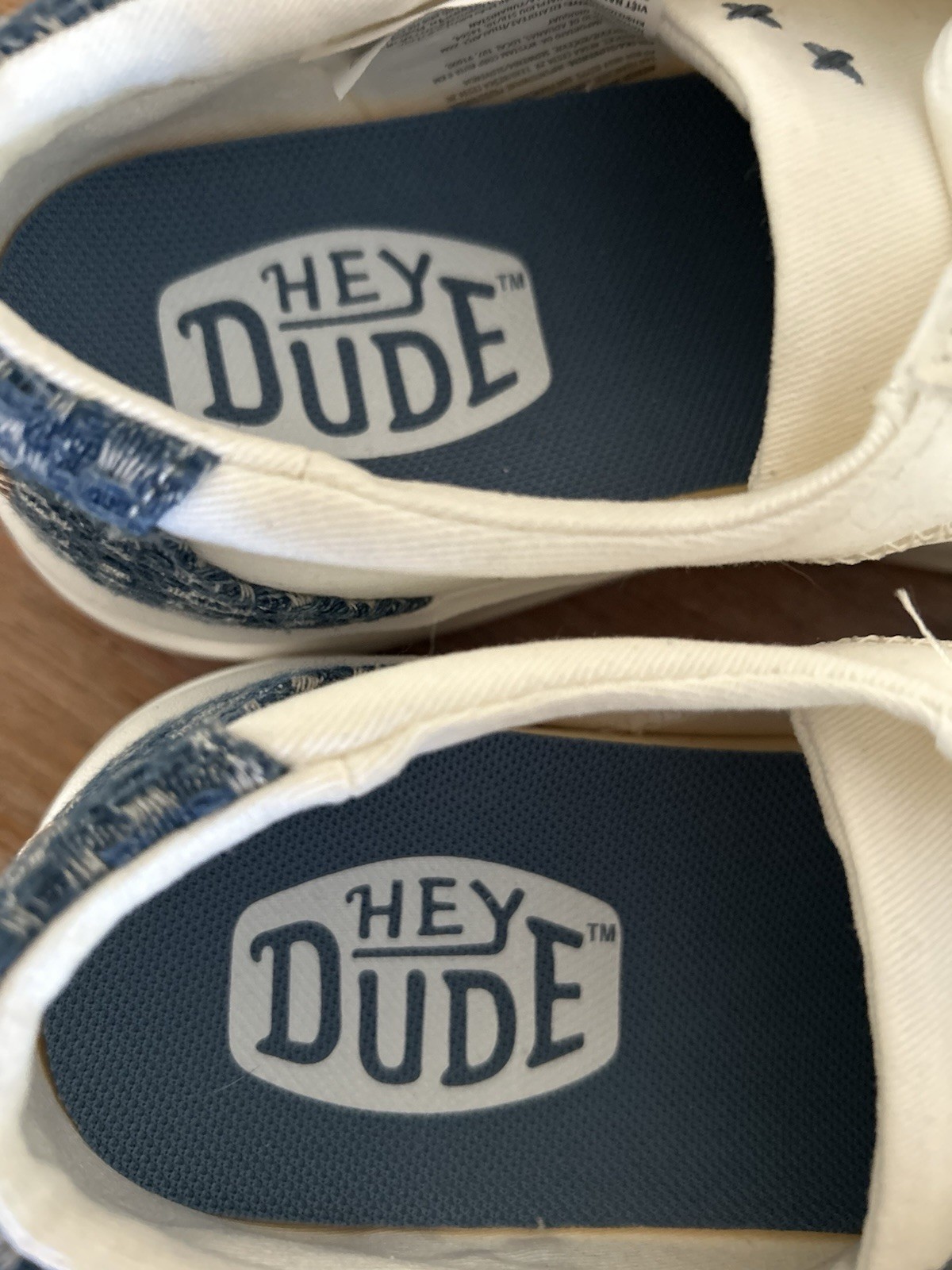 Hey Dude Karina Crafted Boho Casual Shoes White Blue Women’s Size 7
