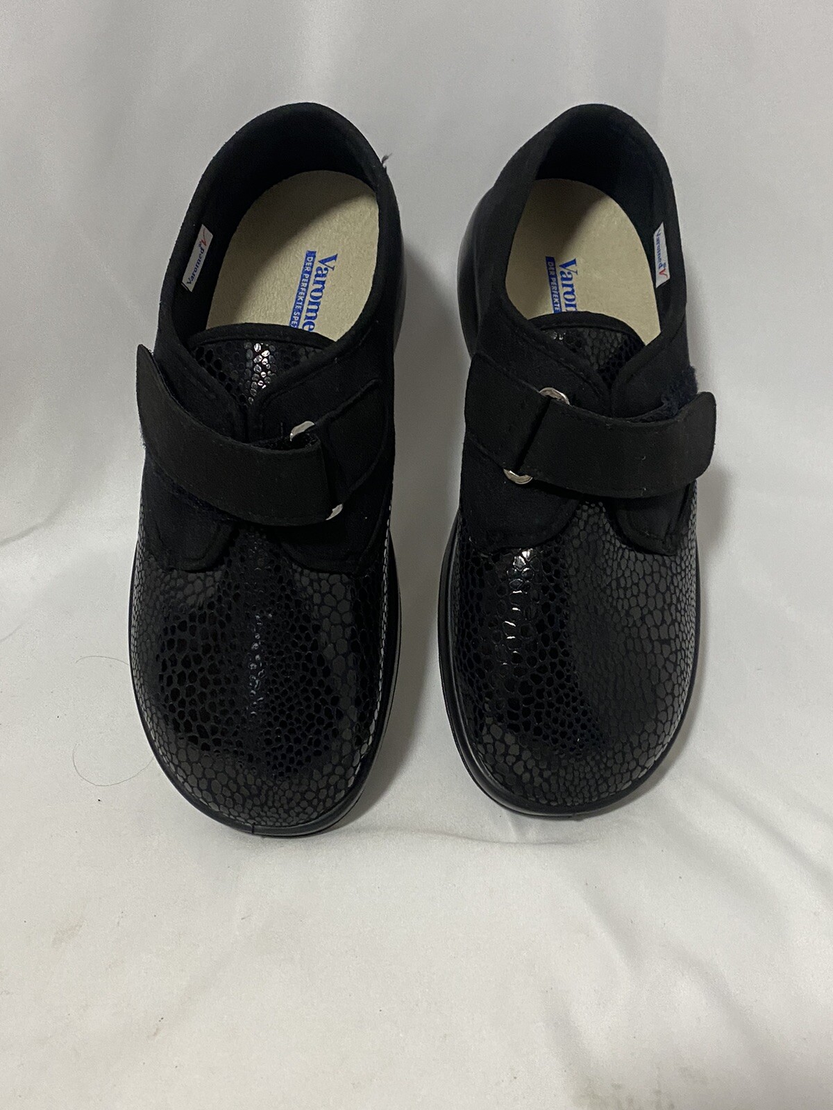 Florett Varomed Slipper Shoes Sneakers Black Tromsö Embossed hook & Loop sz 41