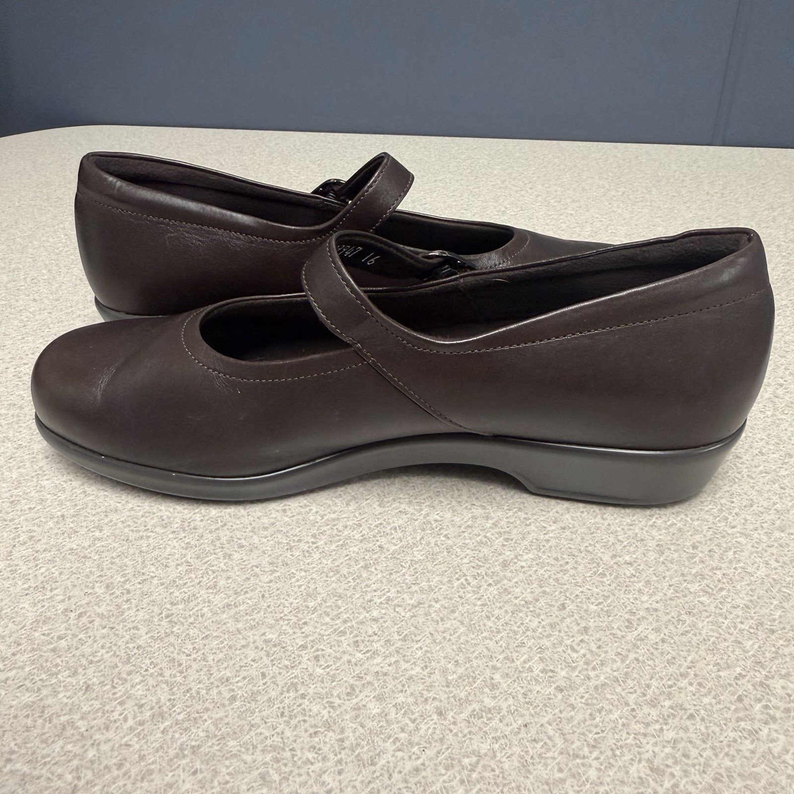 SAS MARIA Mary Jane Women’s Size 8.5 W Wide Dark Brown Leather Comfort Shoes