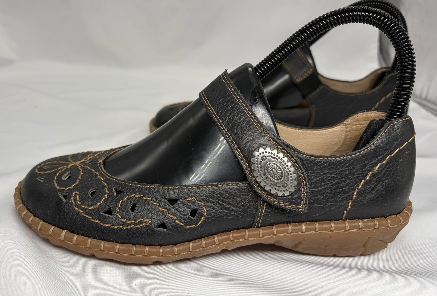 Rieker | Antistress Black Leather Mary Jane Shoes Ballerina – Size 36~6