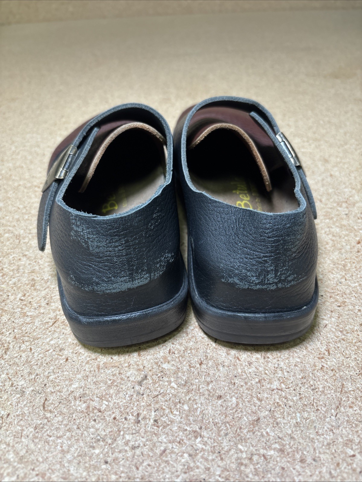 Birkenstock Betula Black Brown Mule Slip On Clog Buckle Leather Women’s US 5
