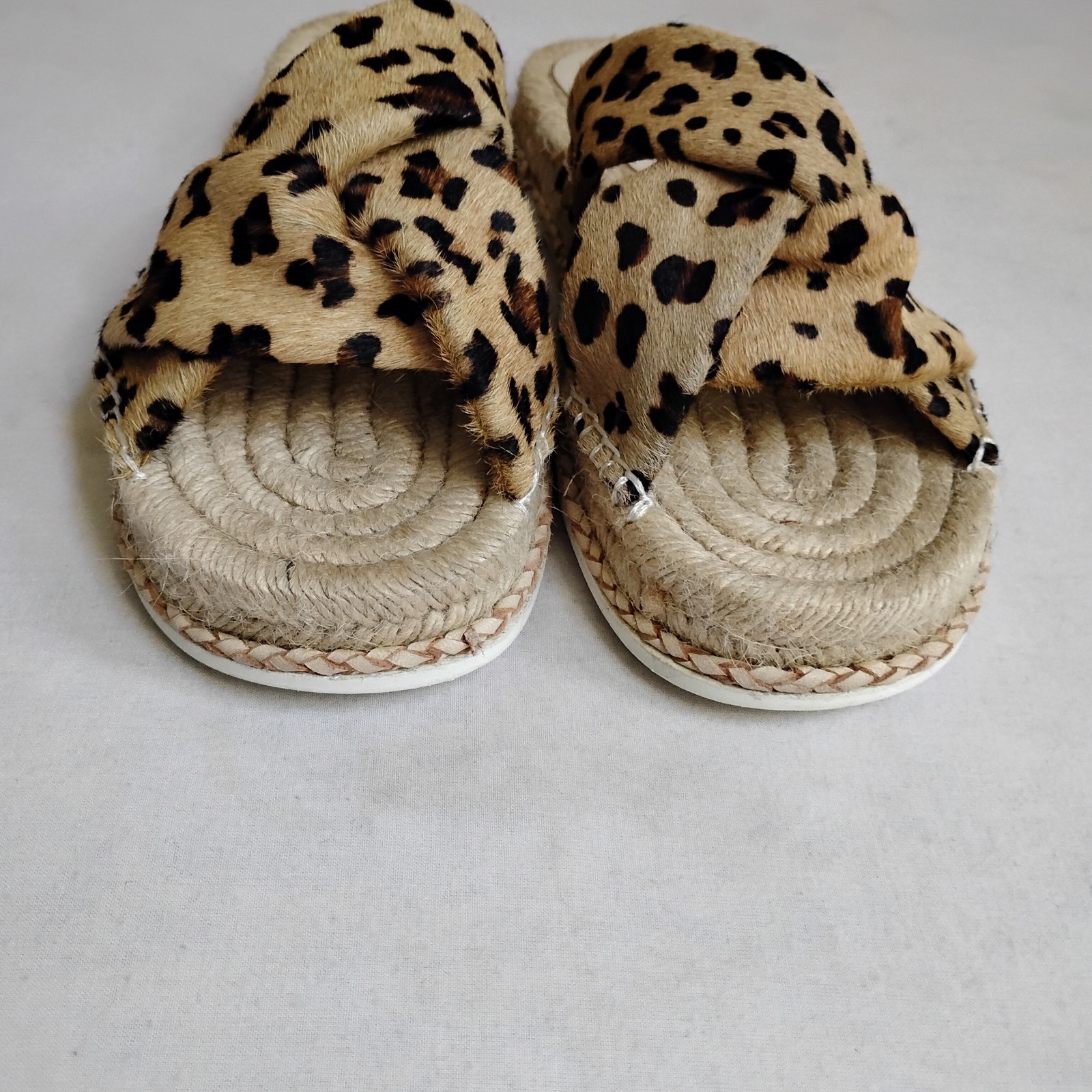 Matisse Sandals 7 M Leopard Print Cruise Espadrille Slip On Bohemian Boho Beach