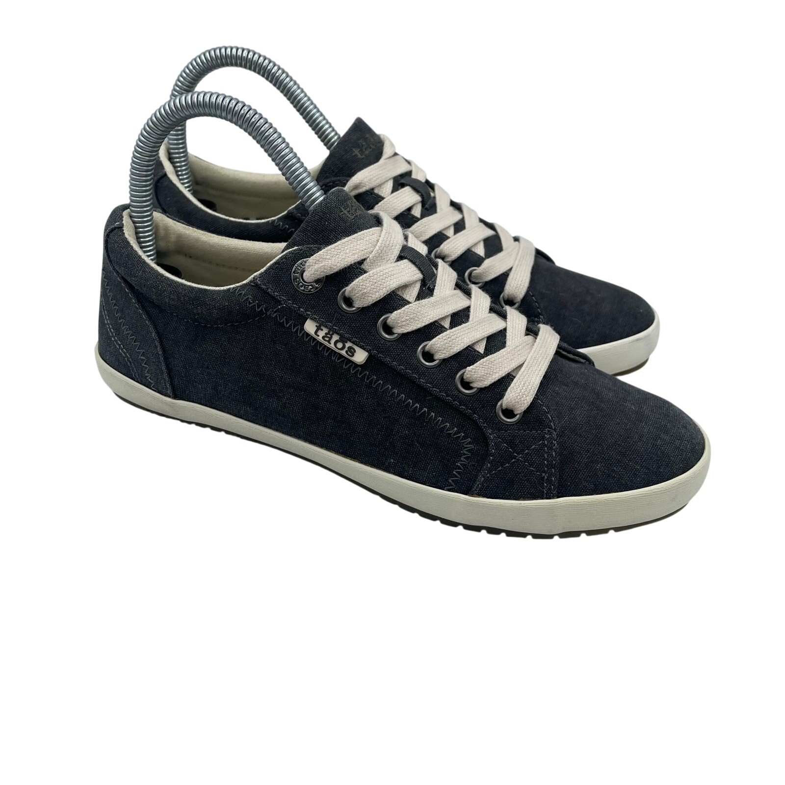 Taos Star Canvas Lace Up Shoes Charcoal Wash Low Womens 7