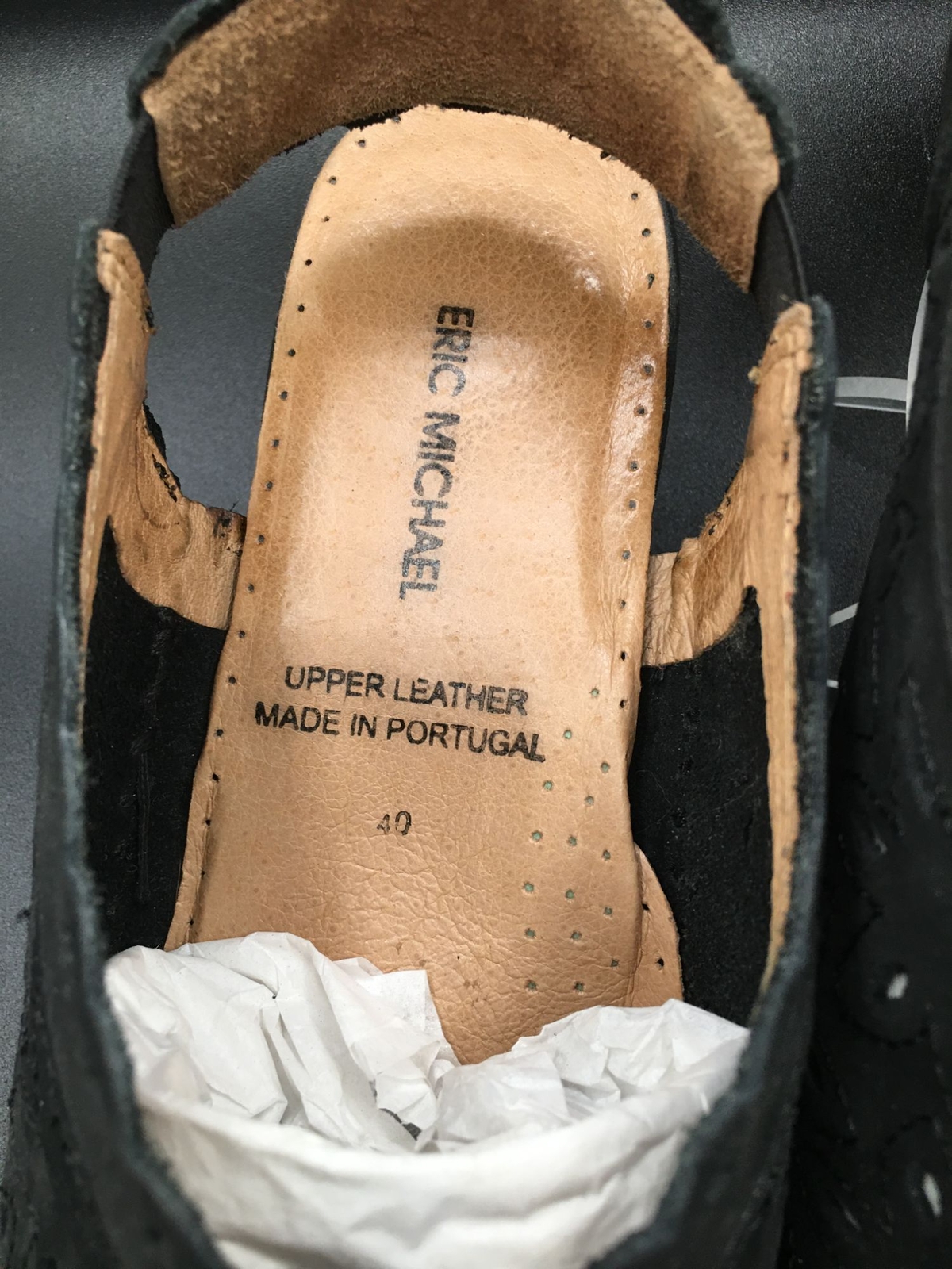 Eric Michaels Women’s Suede Leather Shoes Size 40 / 7M Black “MISTY”
