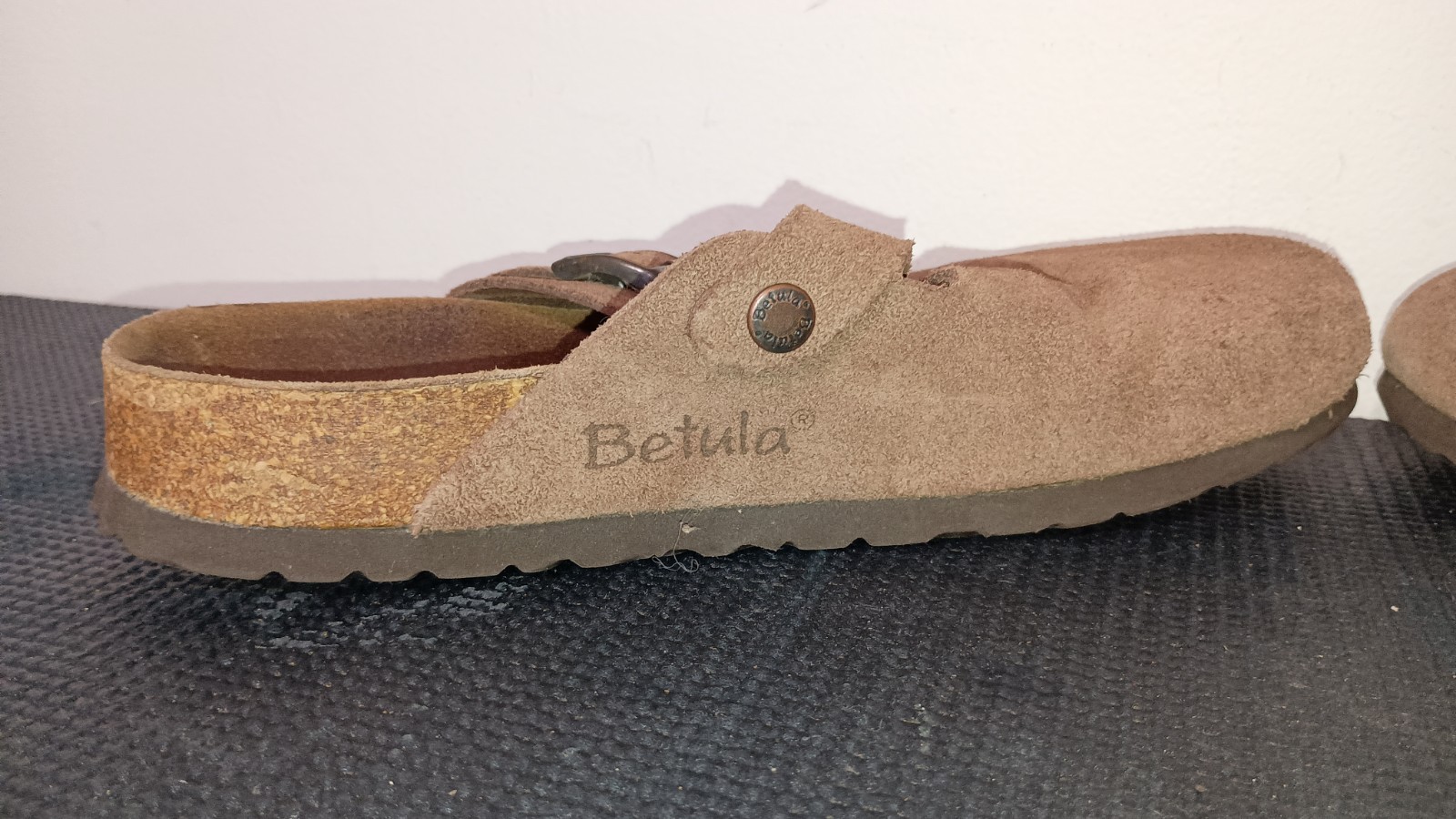Birkenstock Betula Boston Khaki Suede Slip On Clogs US W 8 EU 39 Stained