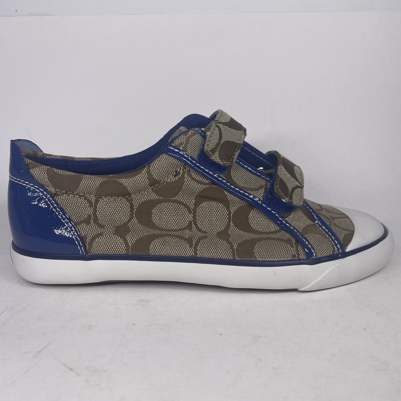 Vintage Coach Britt Sneakers Signature Canvas Blue Patent NOS Deadstock Size 7
