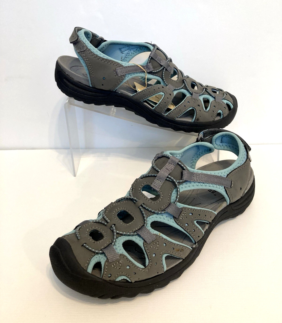 Earth Spirit Size 10M Gray Blue Beach Outdoors Walking Sport Sandals Shoes NWT