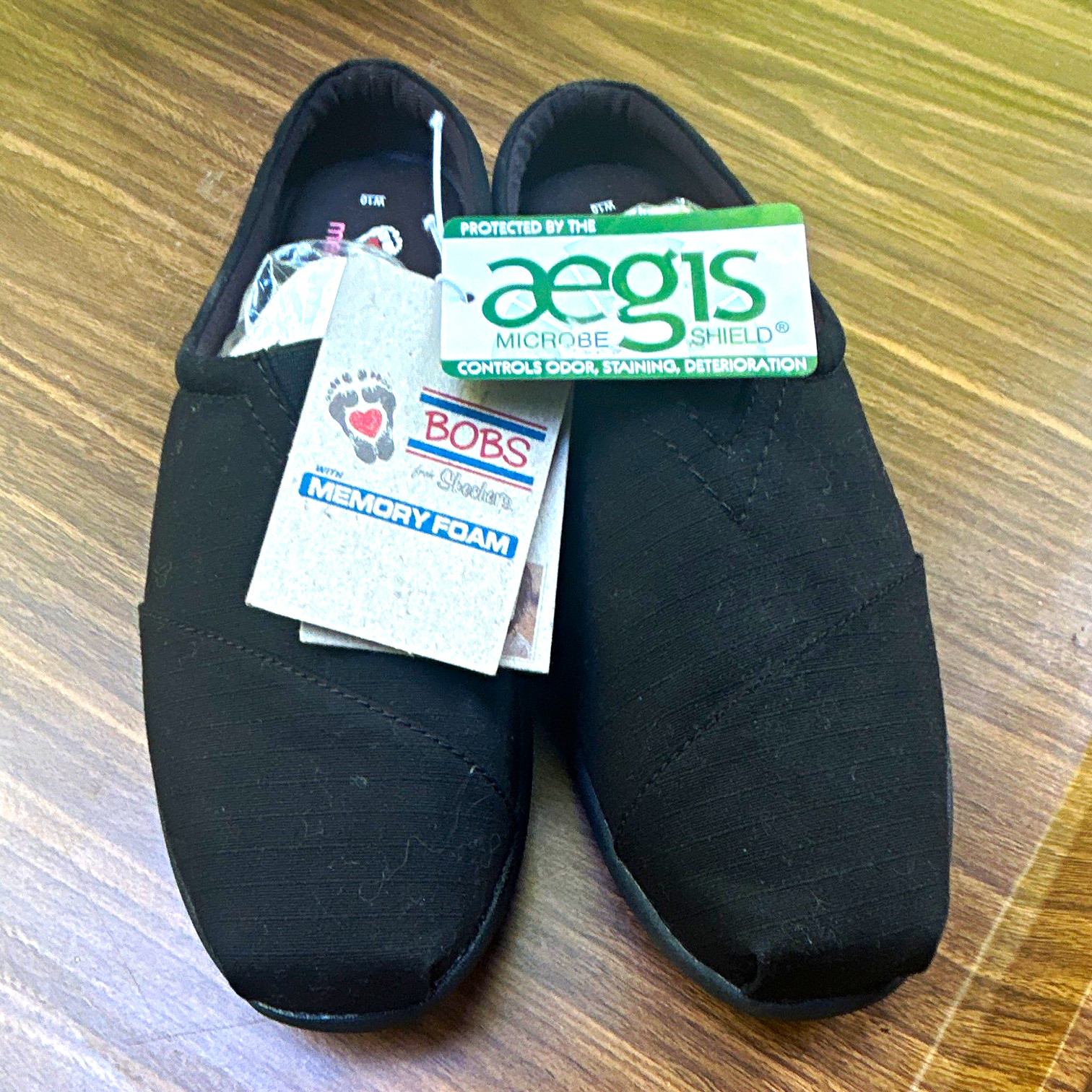 BOBS from Skechers Memory Foam Women’s Black Slip-On Casual Shoes 10W