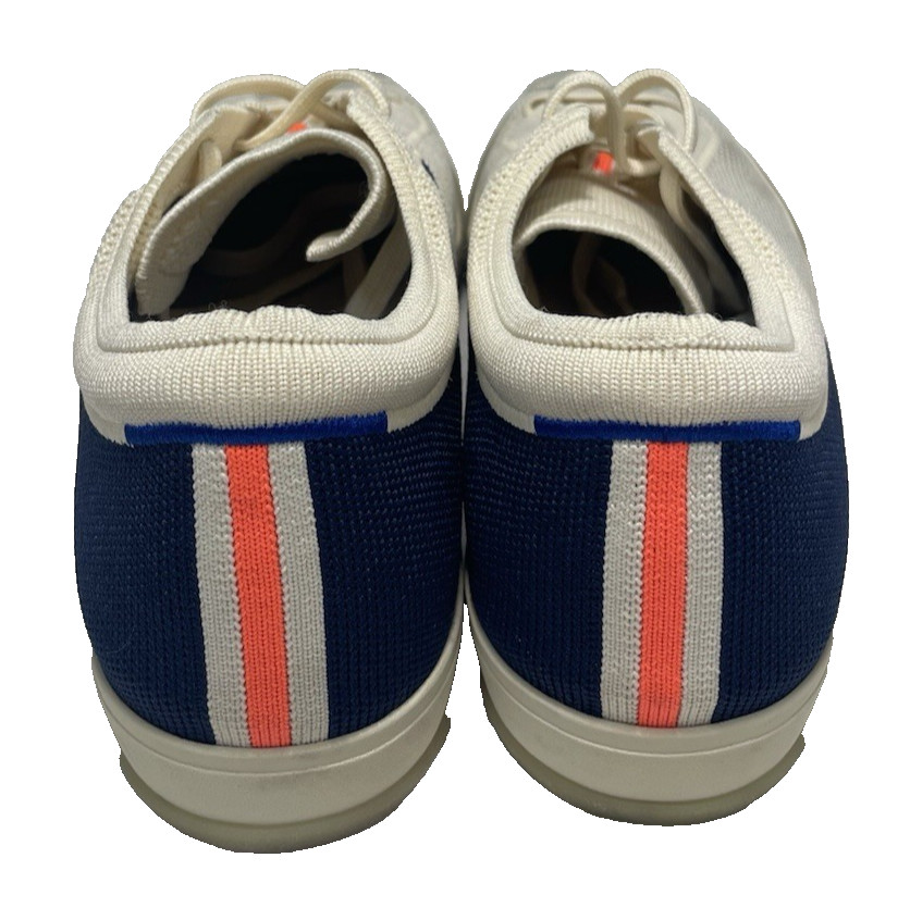 Rothy’s The Lace Up Sneaker Low Top Shoes Navy Blue & Cream Women’s Size 11