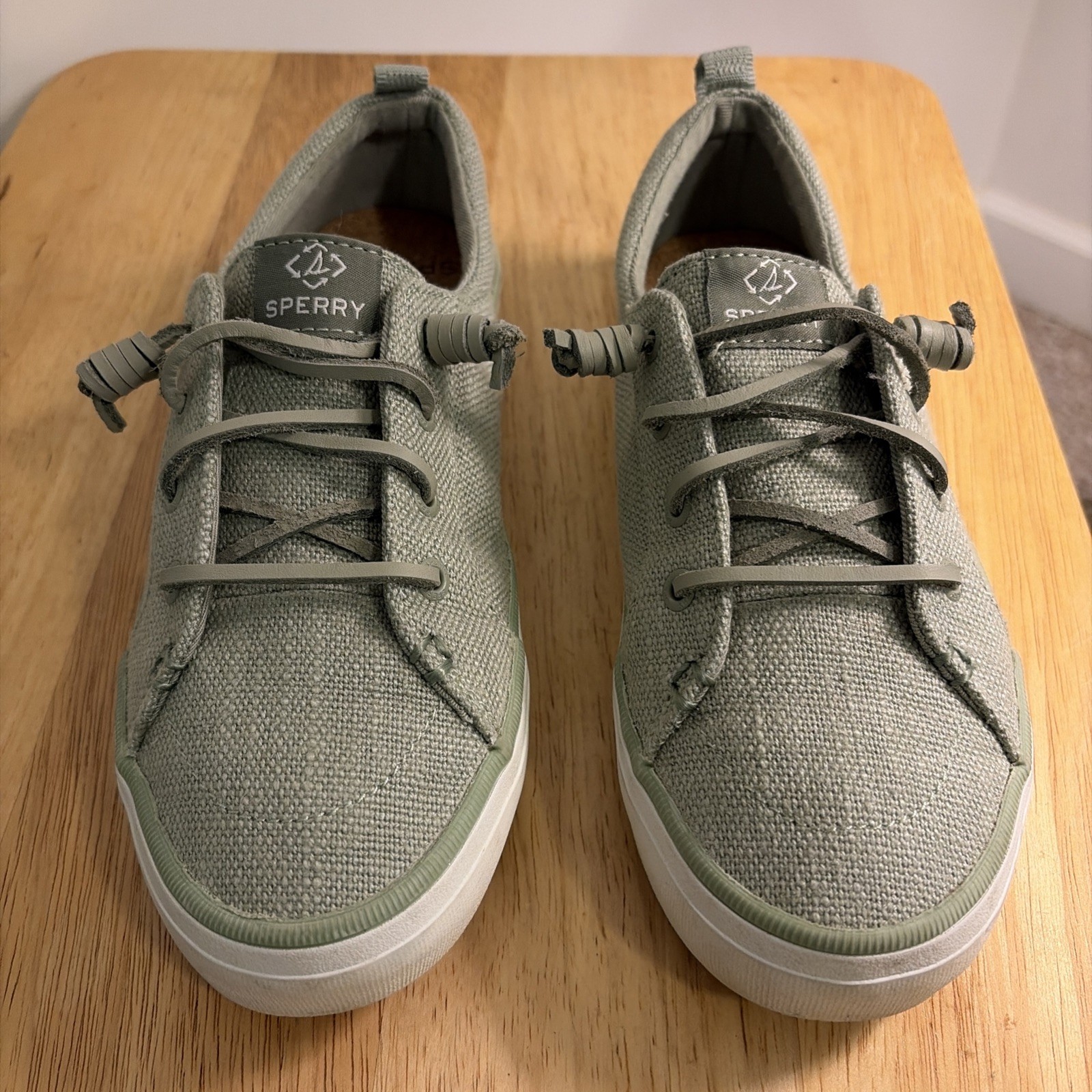 Sperry Crest Vibe Linen Sneakers in Baja Green 7