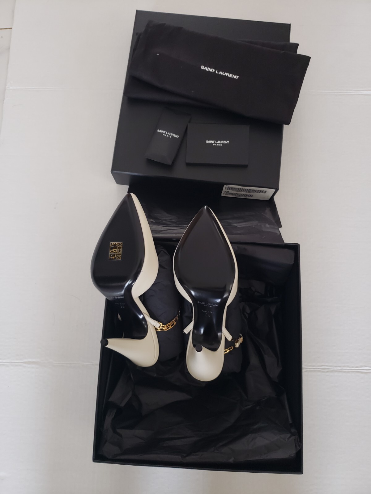 Saint Laurent Paris Women’s White Venus 95 Leather Pump Size 38