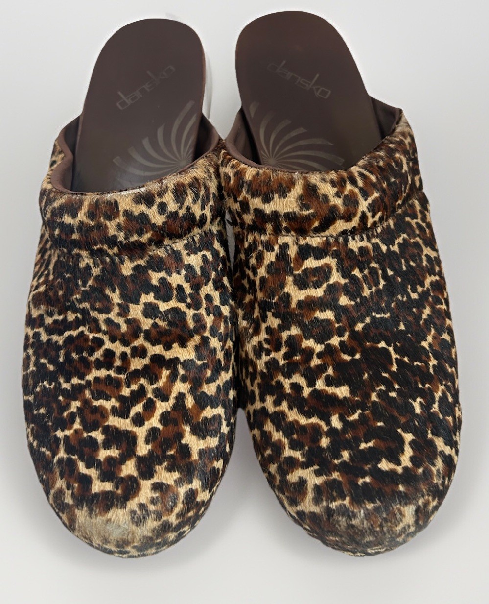 Dansko Leopard/Cheetah Pony Hair Heeled Clogs Shoes Women’s EU 41 US 9.5/10