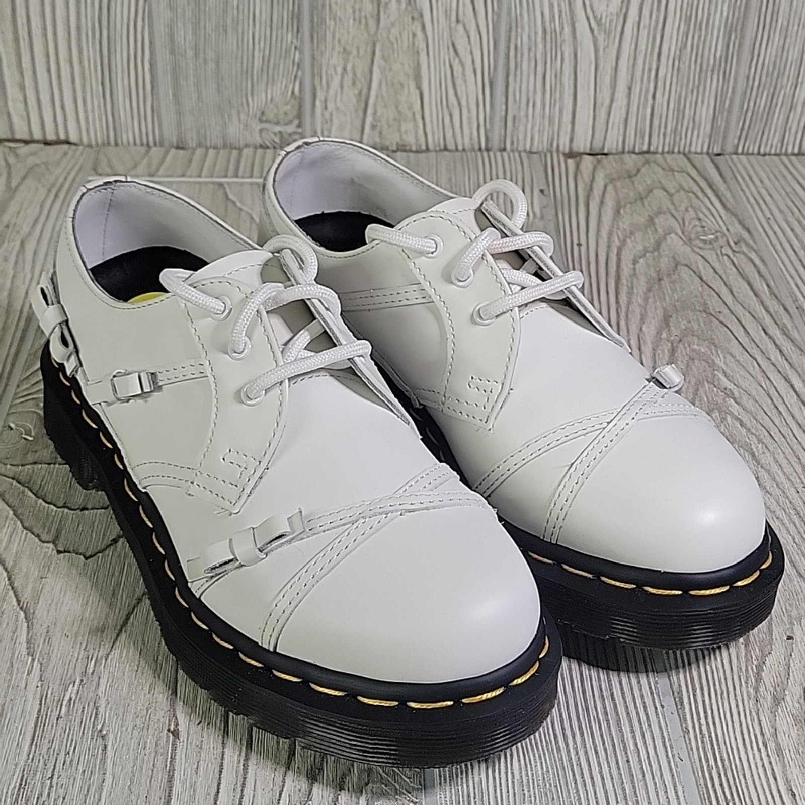 Dr. Martens 1461 Bow Lace Up Oxford White Leather Shoes Womens Size 5 NEW