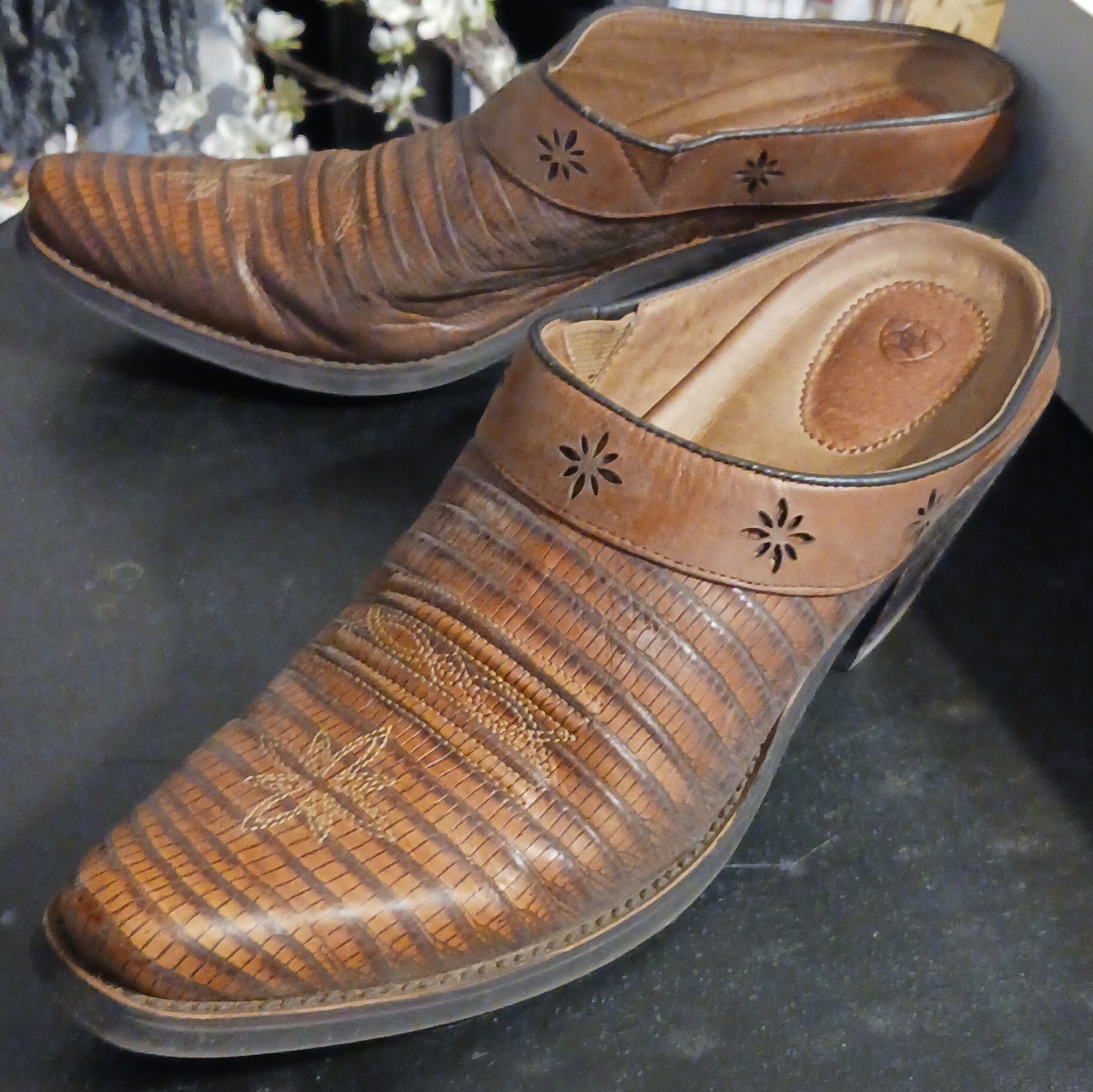 Canyon River Blues Brown Leather Western Clogs Model 13397 Comfort 7.5M