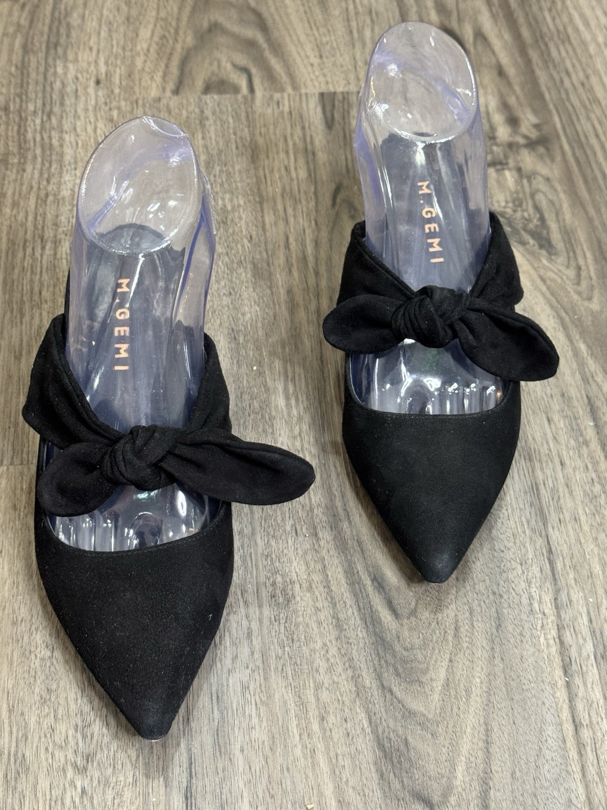 M.Gemi Black Bow Kitten Heel Mules 35 US5 Balletcore Quiet Luxury Coquette Italy