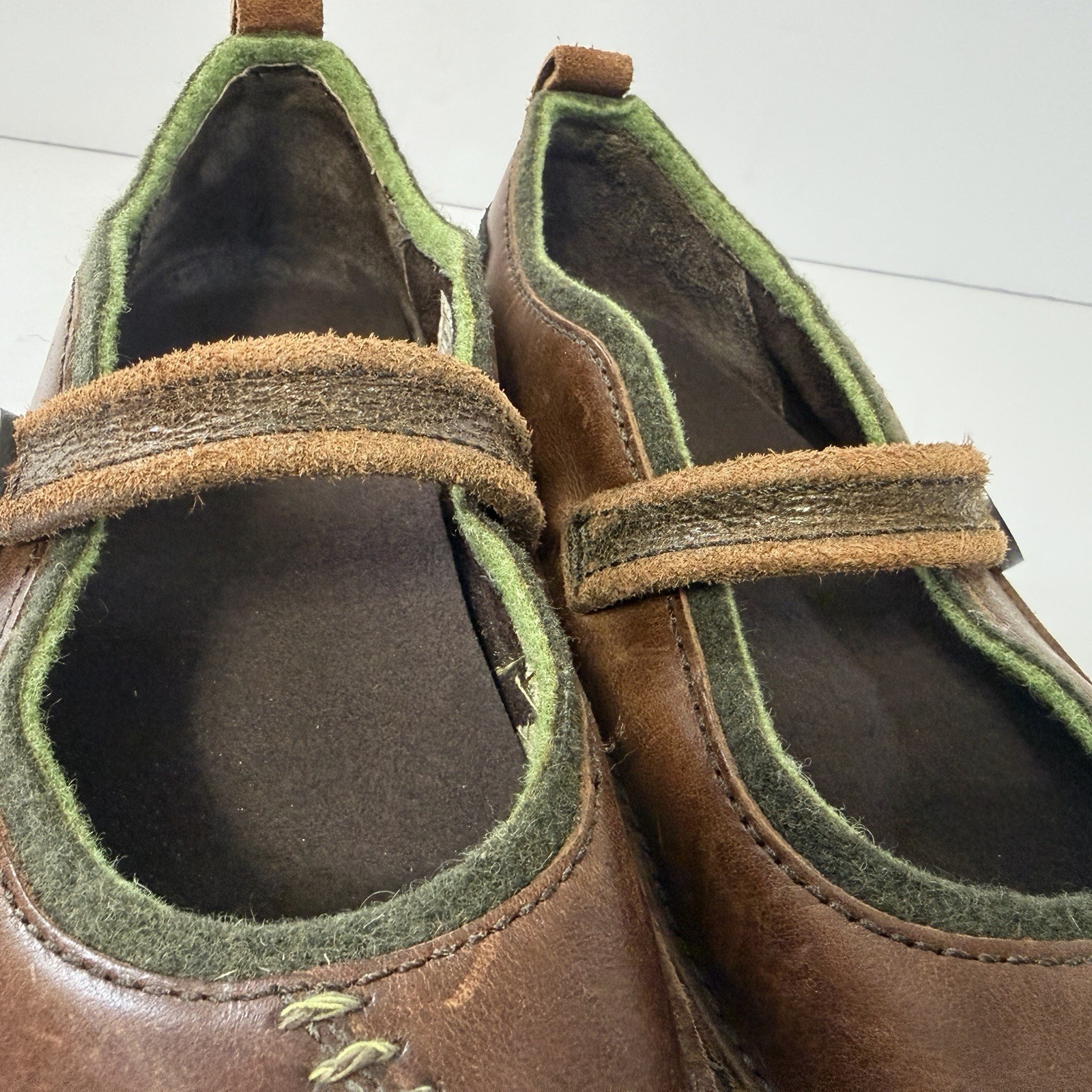Merrell Womens Paris Saddle Mary Jane Brown Leather Crepe Sole Shoes Size 7