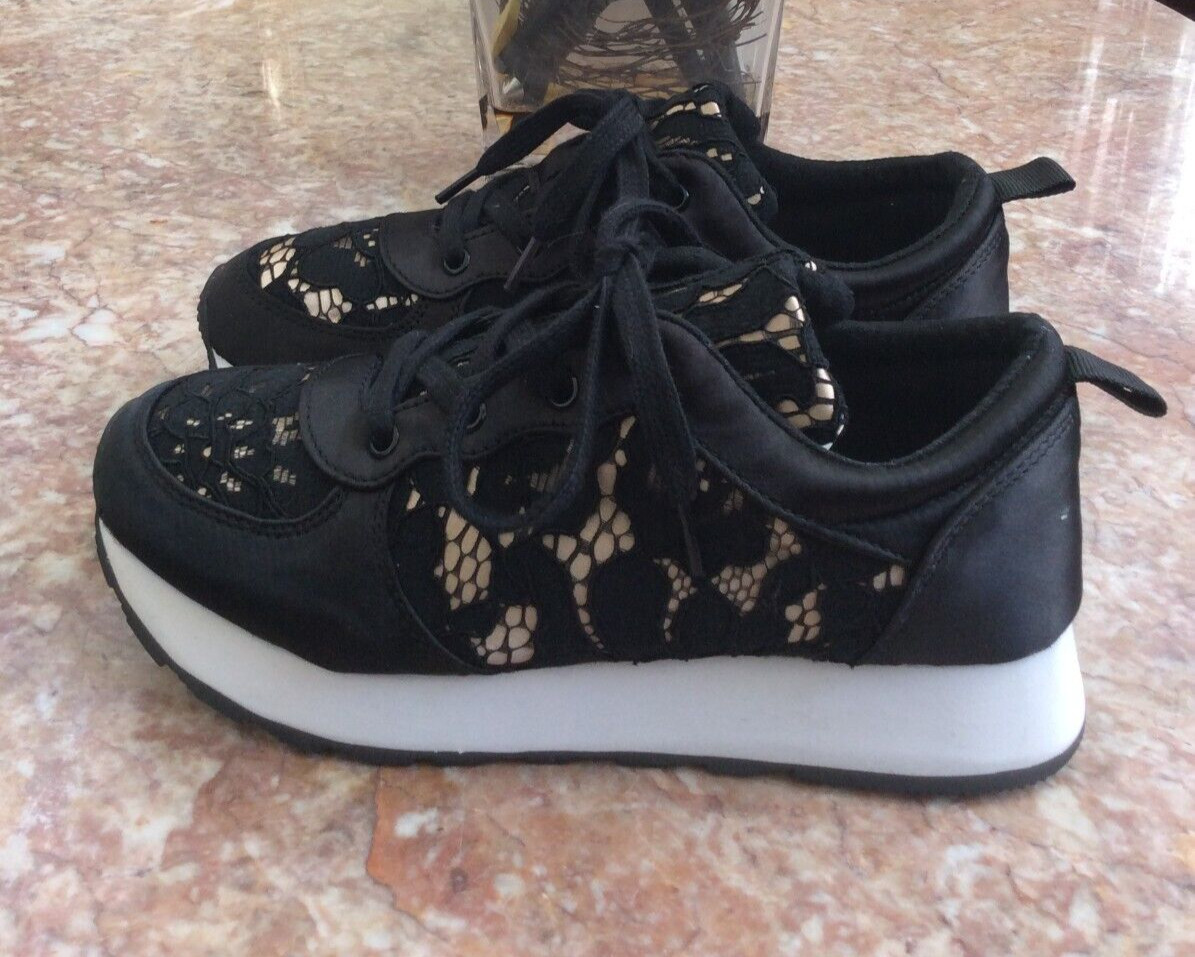 New Venus Women’s Black Lace Athletic Walking Sneakers Size 7.5, $79