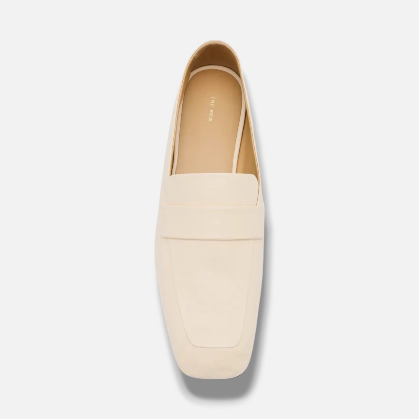 THE ROW Women’s Ivory Leather Square-Toe Loafers Shoes Size EU:40.5 US:10.5
