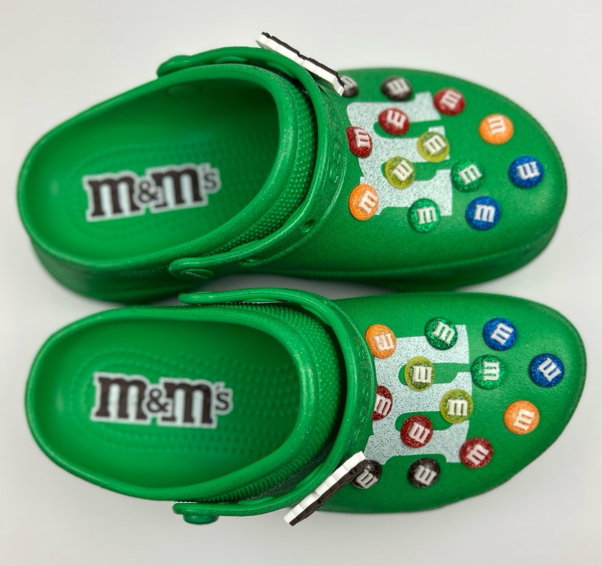 M&M’s x Crocs Classic Bae Platform Clog Green Multi Glitter Womens Size W9