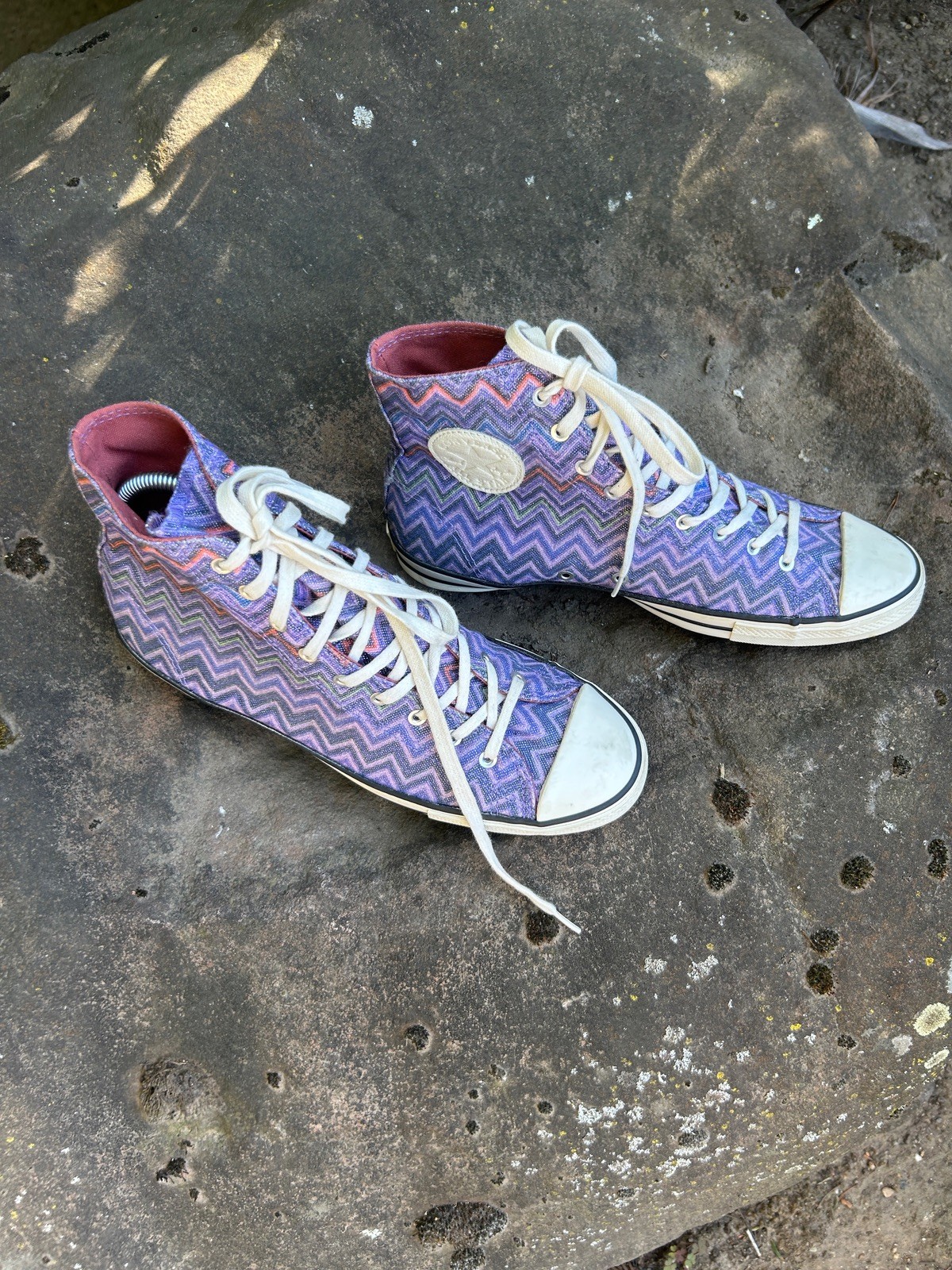Missoni X Converse “Mediterranean” High Top Purple Metallic Sneakers Size 8