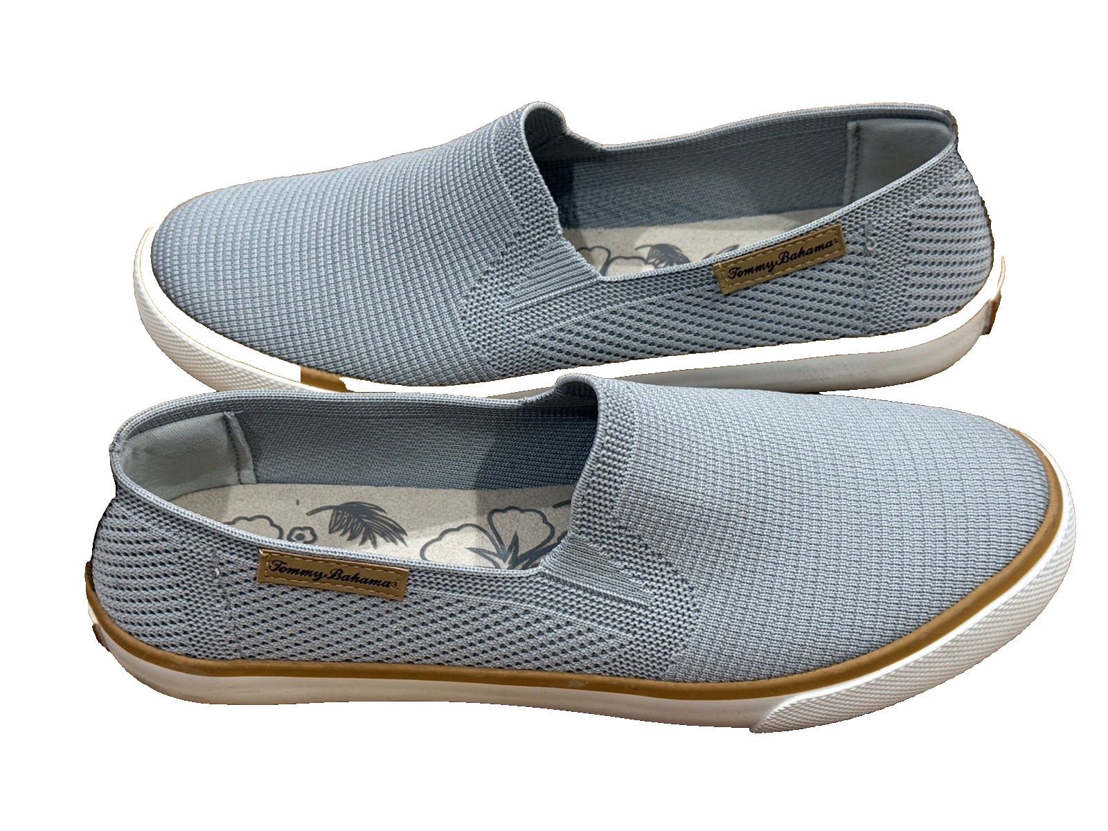 Tommy Bahamas Women’s Canvas Slip On Sneakers Gray/Brown Size 7.5 – Pre-owned
