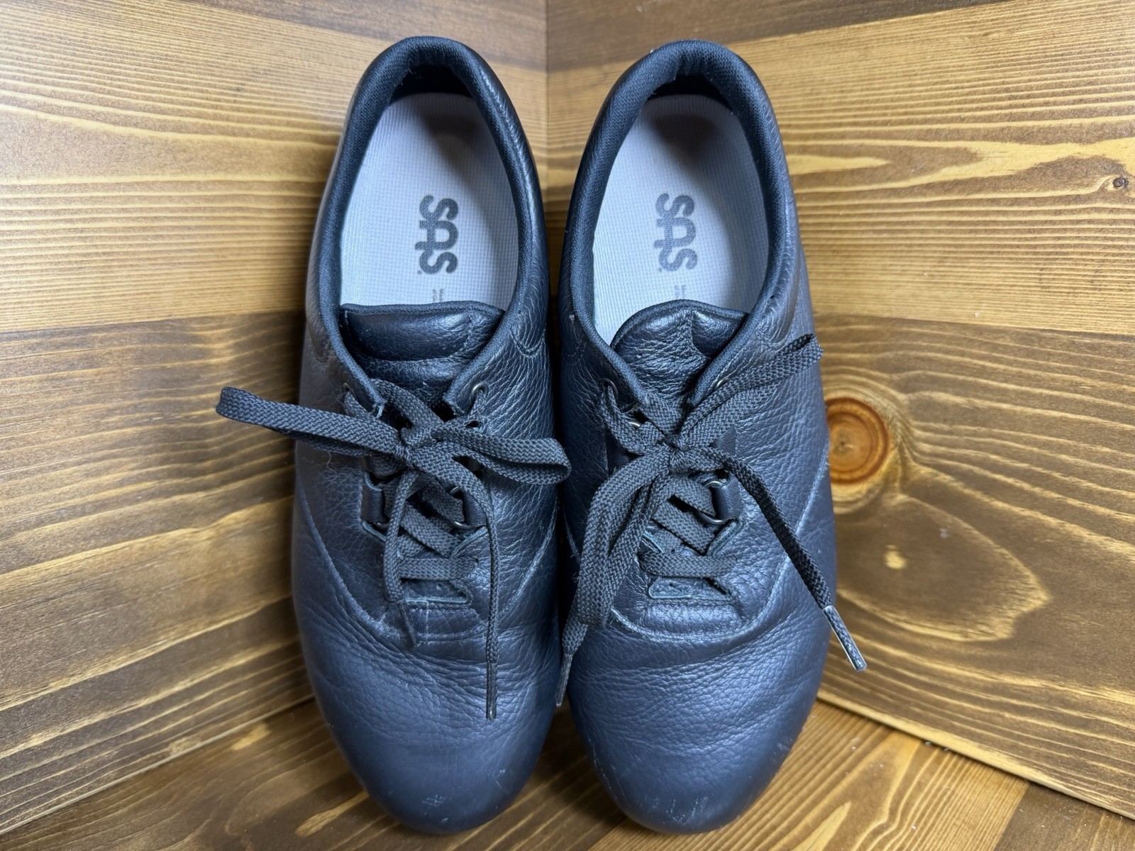 SAS LIBERTY NON SLIP LACE UP SHOES WOMEN’S BLACK LEATHER SIZE 9.5W 2160142