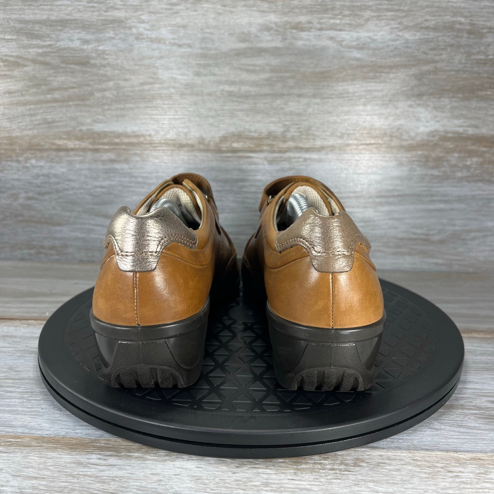 Ecco Women’s Brown Leather Hook & Loop Slip On Sneakers Size EU 38 US 7.5