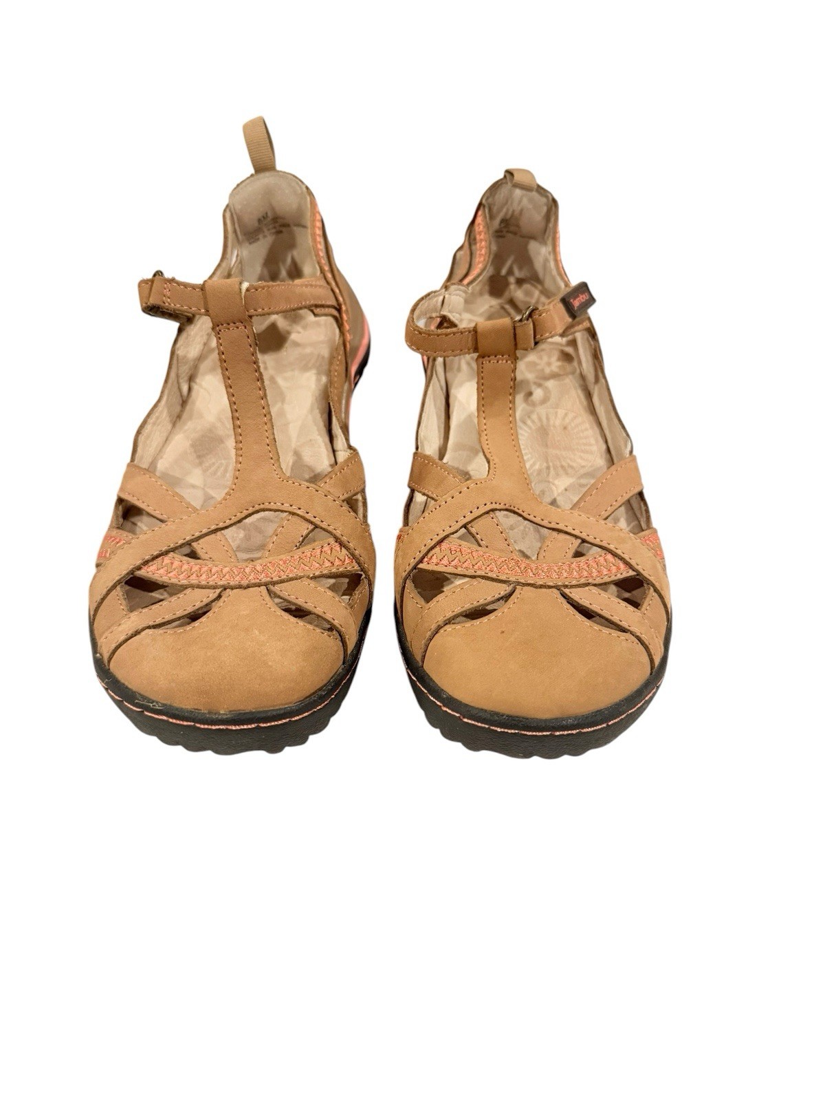 Women’s 8 M Jambu All Terra Design Tan & Coral Mary Jane Shoes Preowned