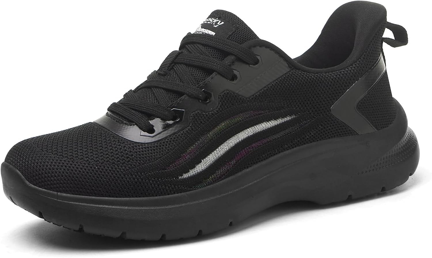 Women’s Non Slip Work Shoes Slip Resistant Kitchen Nurse Sneaker Lace Up Black