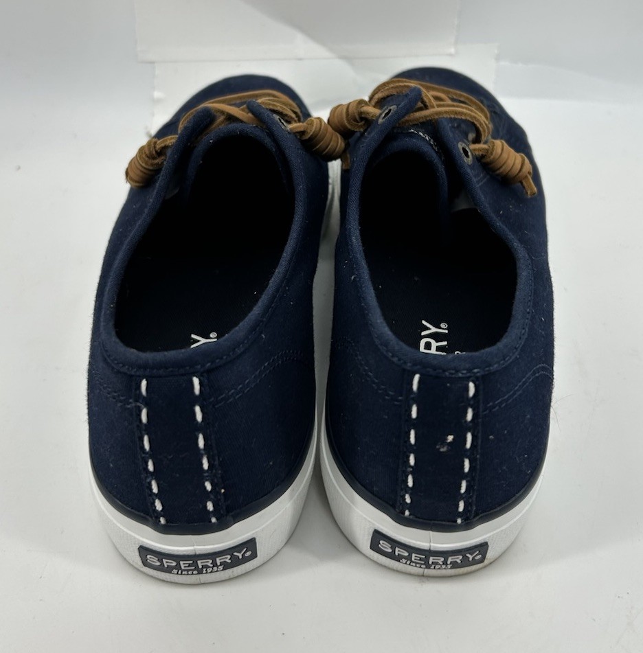 Sperry Top Sider Seacoast Navy Blue Canvas Sneaker STS99185 Women’s 8.5M