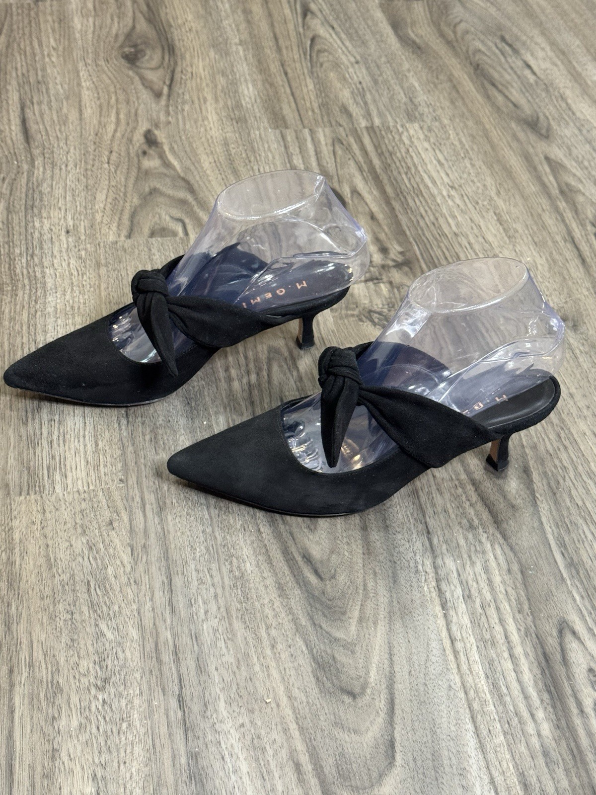 M.Gemi Black Bow Kitten Heel Mules 35 US5 Balletcore Quiet Luxury Coquette Italy