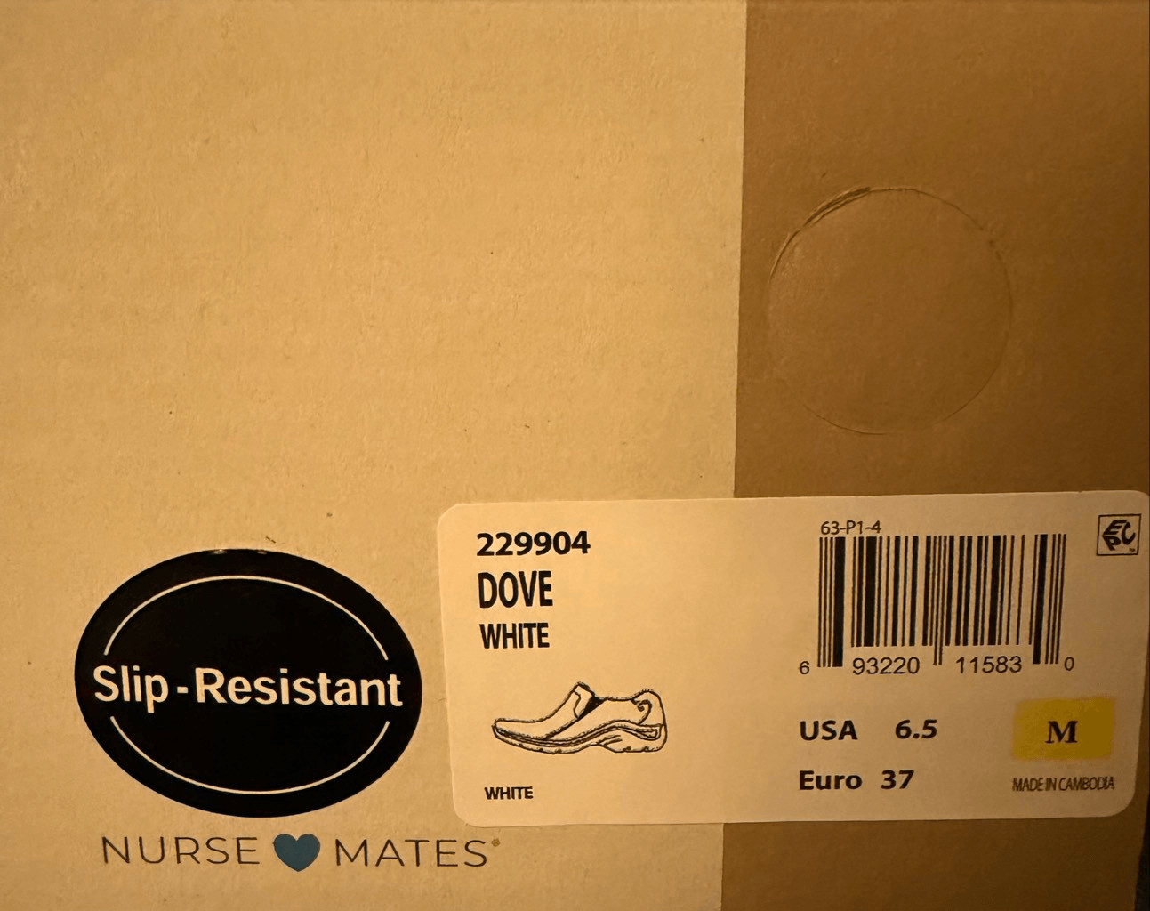 Nurse Mates Women Dove White Medical Professional Slip-on Walking Shoe size 6.5M