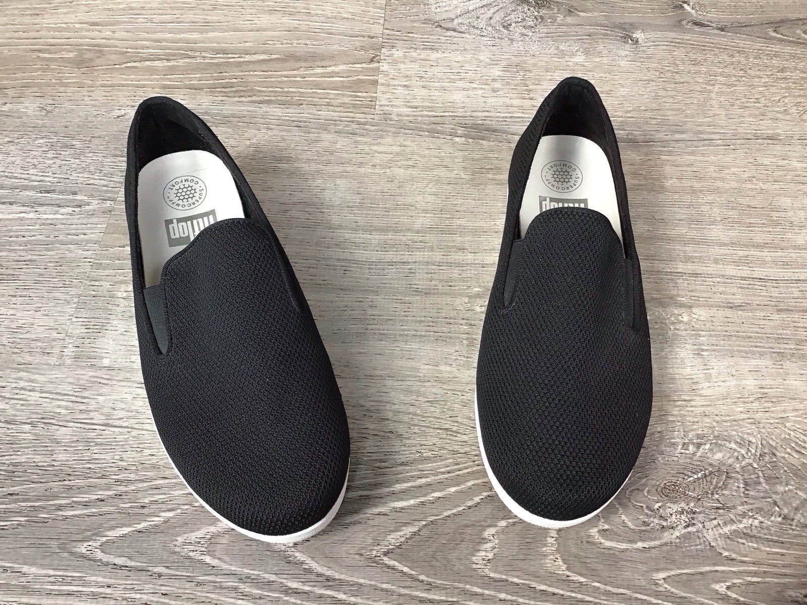 FitFlop Superskate Uberknit Black Fabric Slip On Women’s Size 7.5 Shoes H85-001
