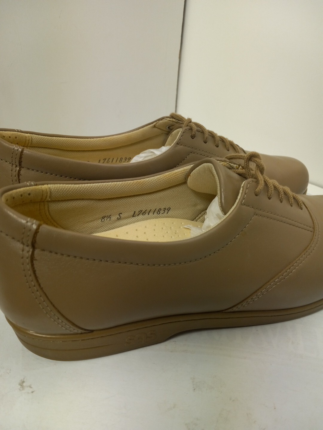 SAS Tripad Comfort Shoes Mocha Brown Leather Whisper Lace Womens Sz 8.5 S Slim