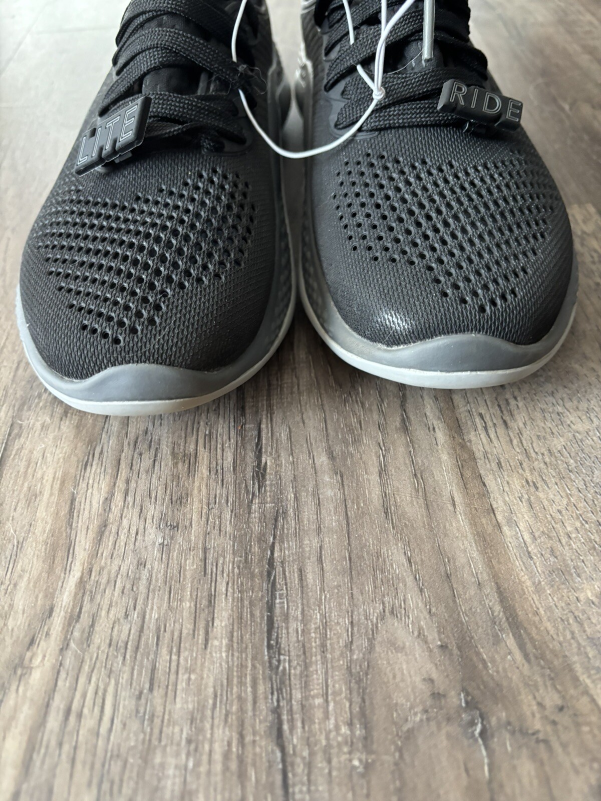 Crocs Literide 360 Pacer Women’s 97 Black Gray Lace Up Shoes Sneakers 206705