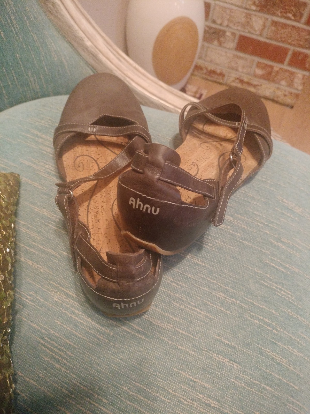 Ahnu Teva Tullia Women’s Sz 10 1/2 Ballet Flats Strappy Brown Arch Support