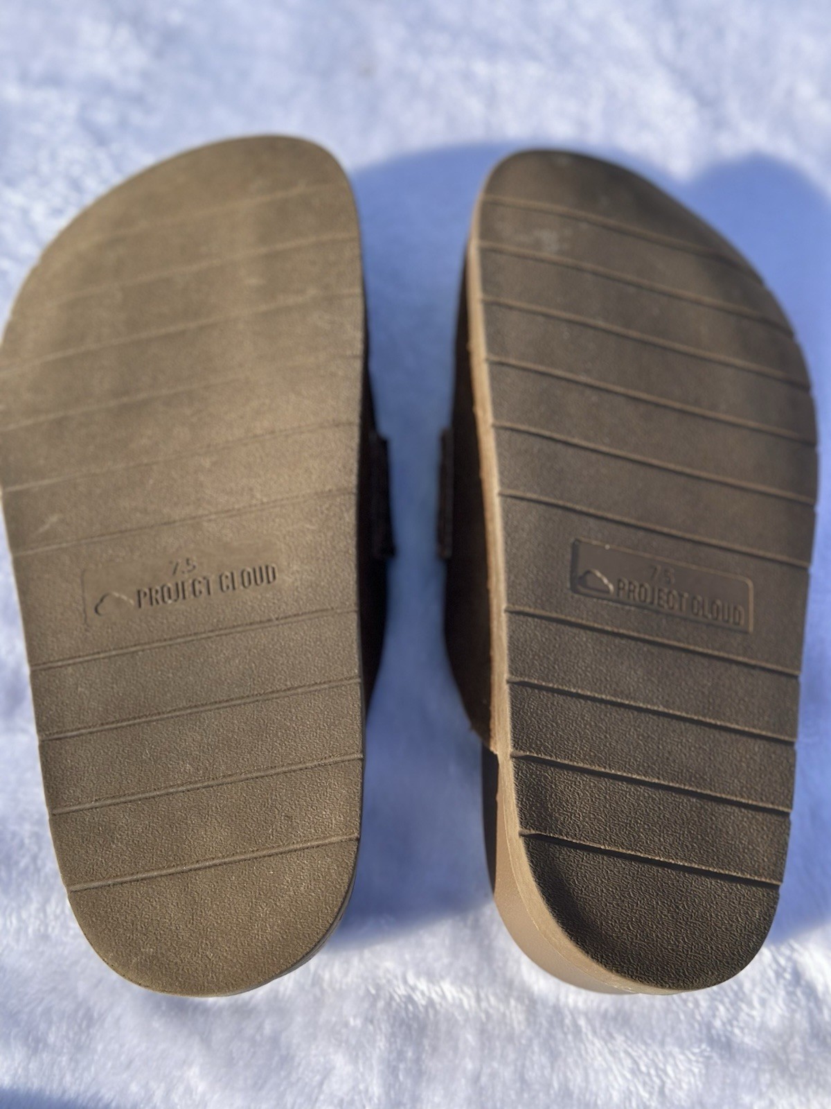 Project Cloud 100% Genuine Leather Womens Clogs Memory Foam Mule Sz 7.5 Tan