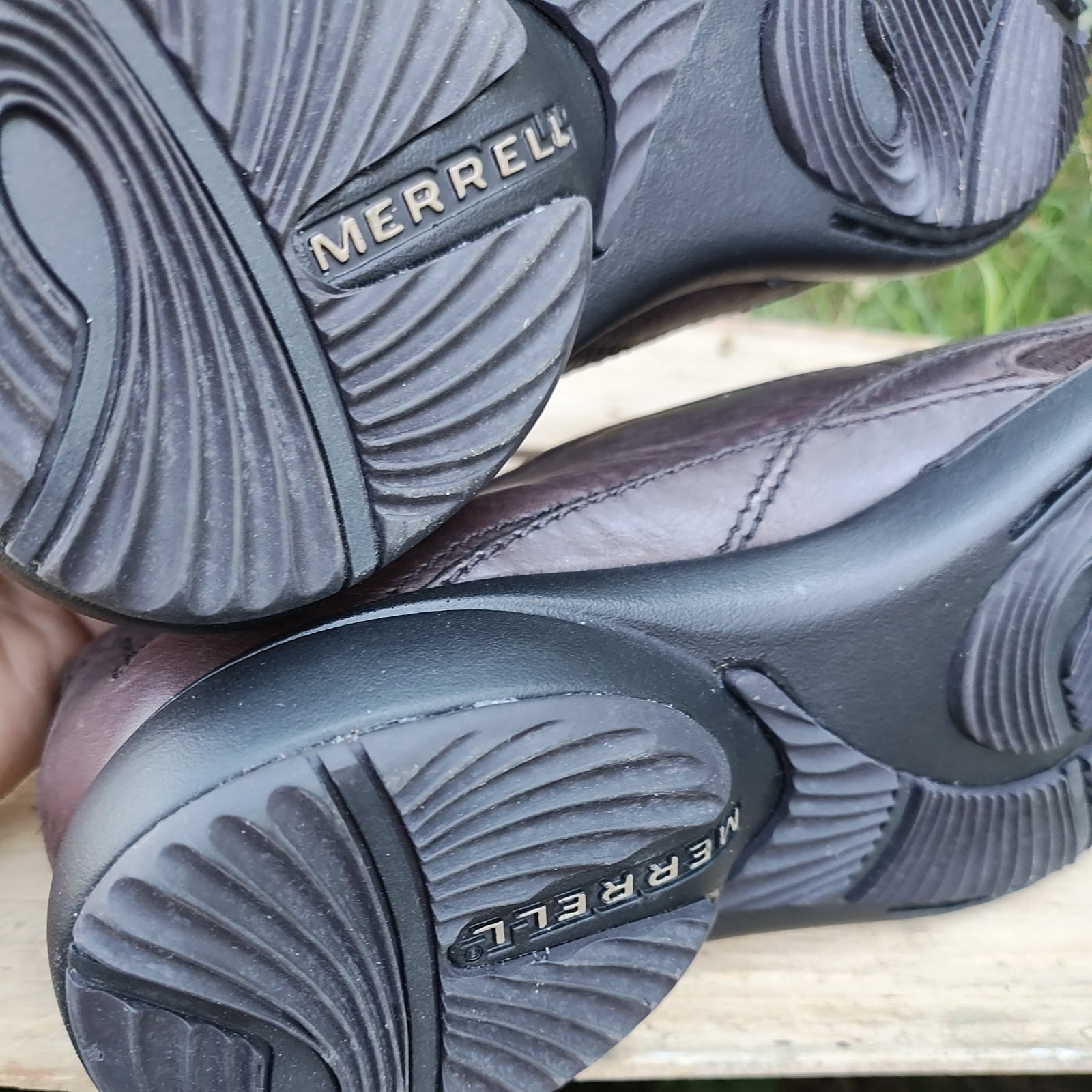 Merrell Tetra Fling Womens 9.5 Slide Slip On Shoe Brown Leather