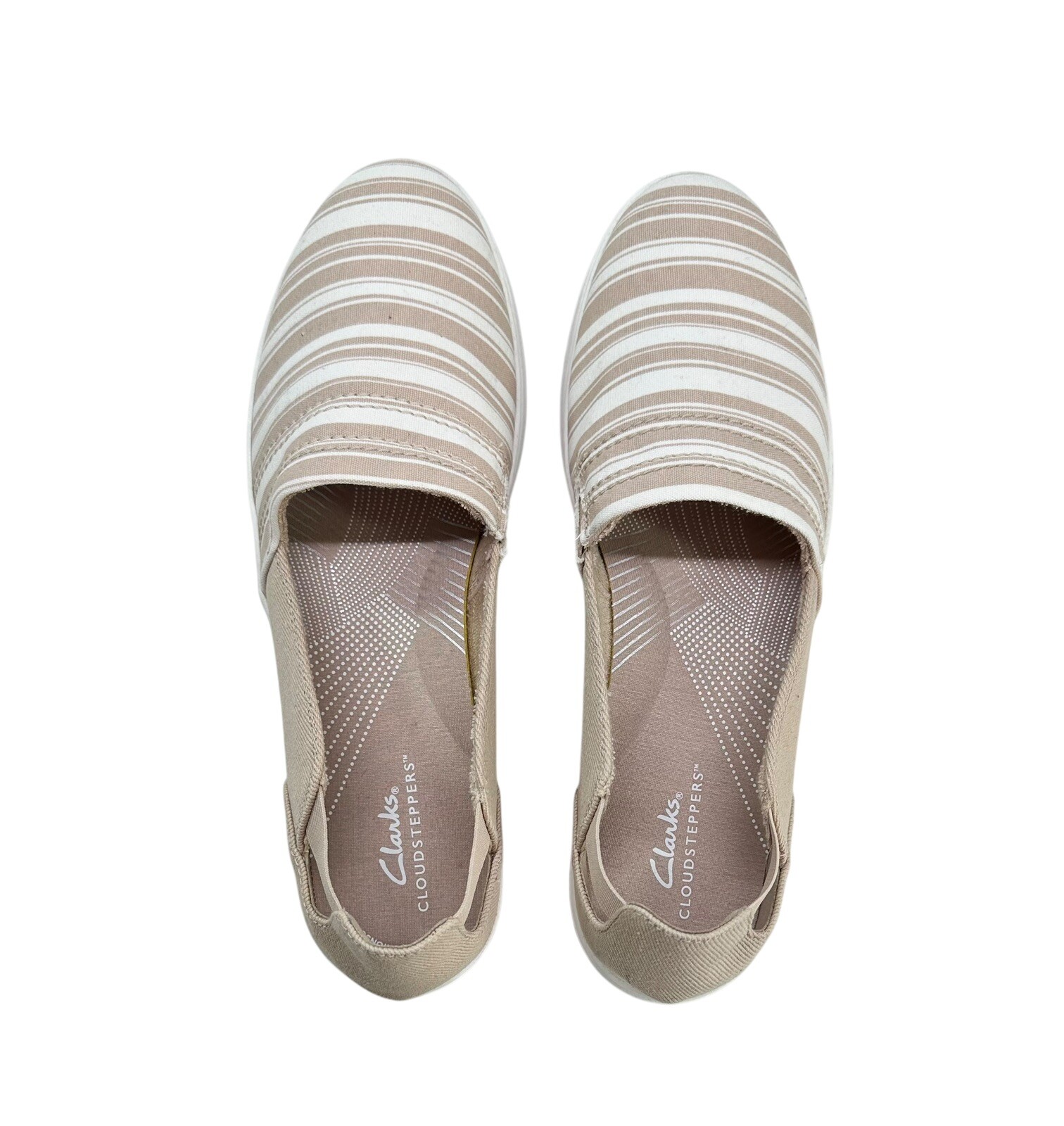 Clarks Women’s Shoes Beige Fabric Breeze Step II Loafers Size 10N