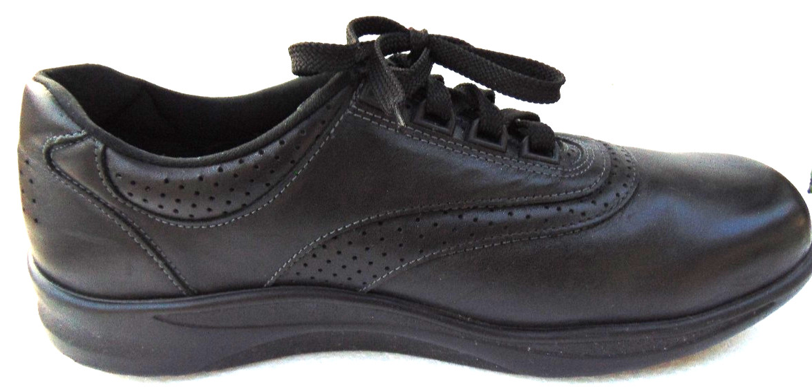 SAS WOMENS BLACK LEATHER COMFORT ORTHOPEDIC SHOES TRIPAD COMFORT OXFORD SNEAKER