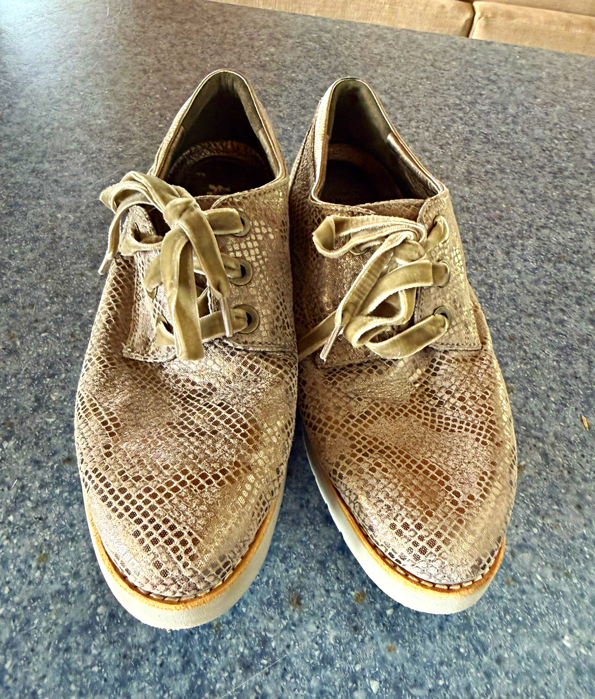 Johnston & Murphy Morton’s Snake Print Leather Lace-Up Oxford Comfort 7.5M