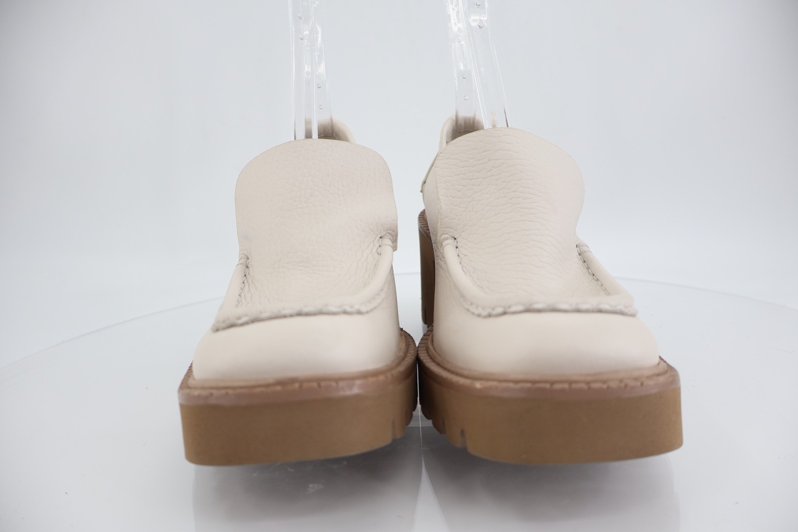 Pedro Garcia Zavanna Women 41 Cream Leather Loafer Platform Lug Sole Heels