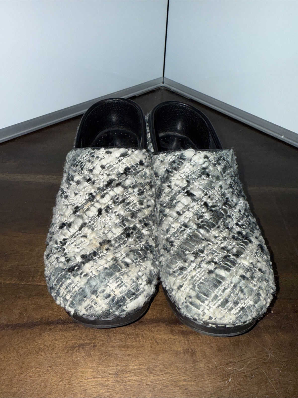 Sanita Danish Design Vegan Gray Cloth Clogs Shoes Women’s UK 36 US 4.5-5 See Pic
