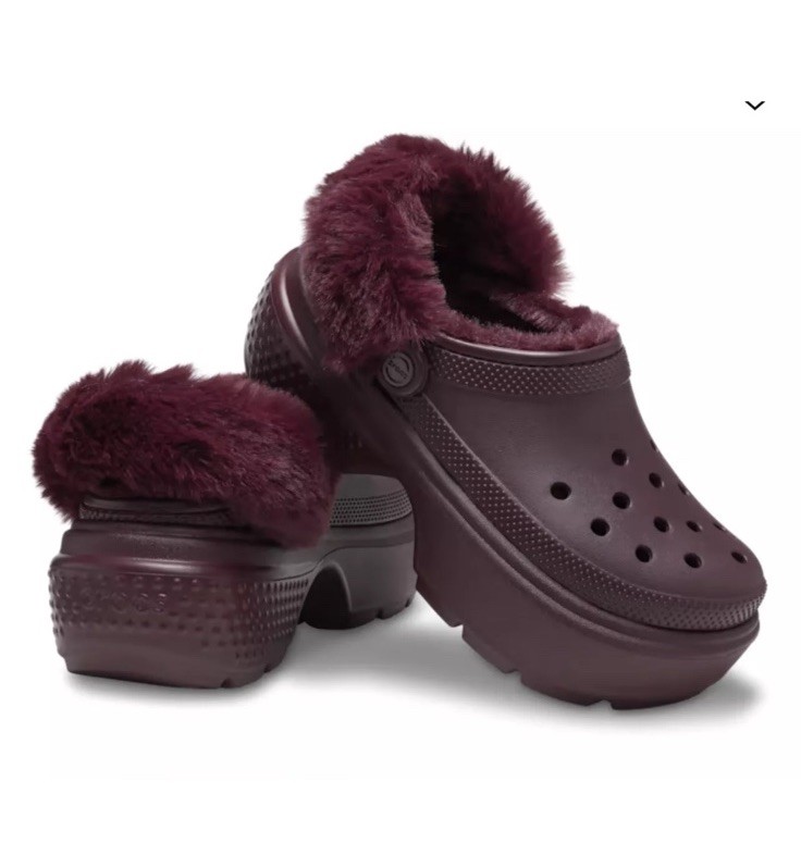 Crocs Stomp Lined Clog 208546 Dark Cherry Chunky m4/w6