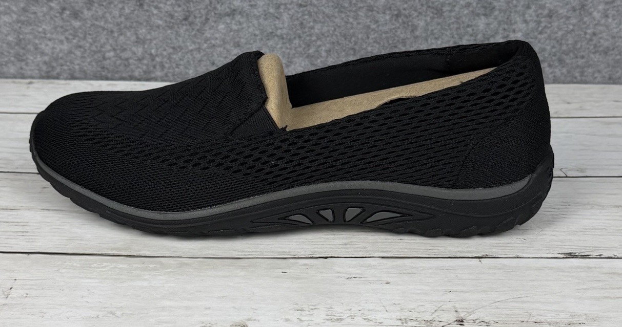 Skechers Air Cooled Memory Foam Shoes Womens 8.5 W Black Reggae Fest Willows NEW