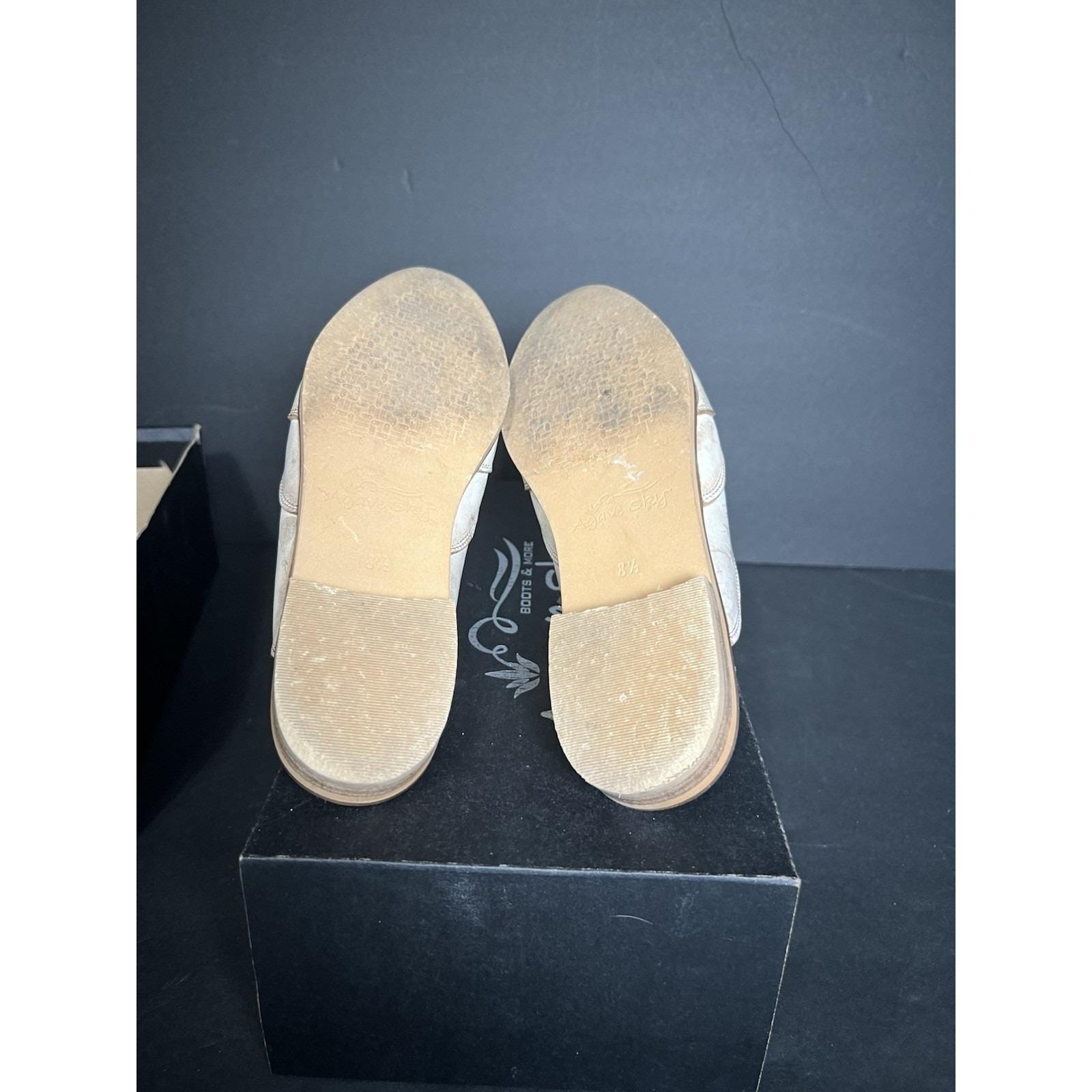 Agave Sky Western TypeLeather Mule Clogs Women’s 8.5 Cream&brown Made Mexico